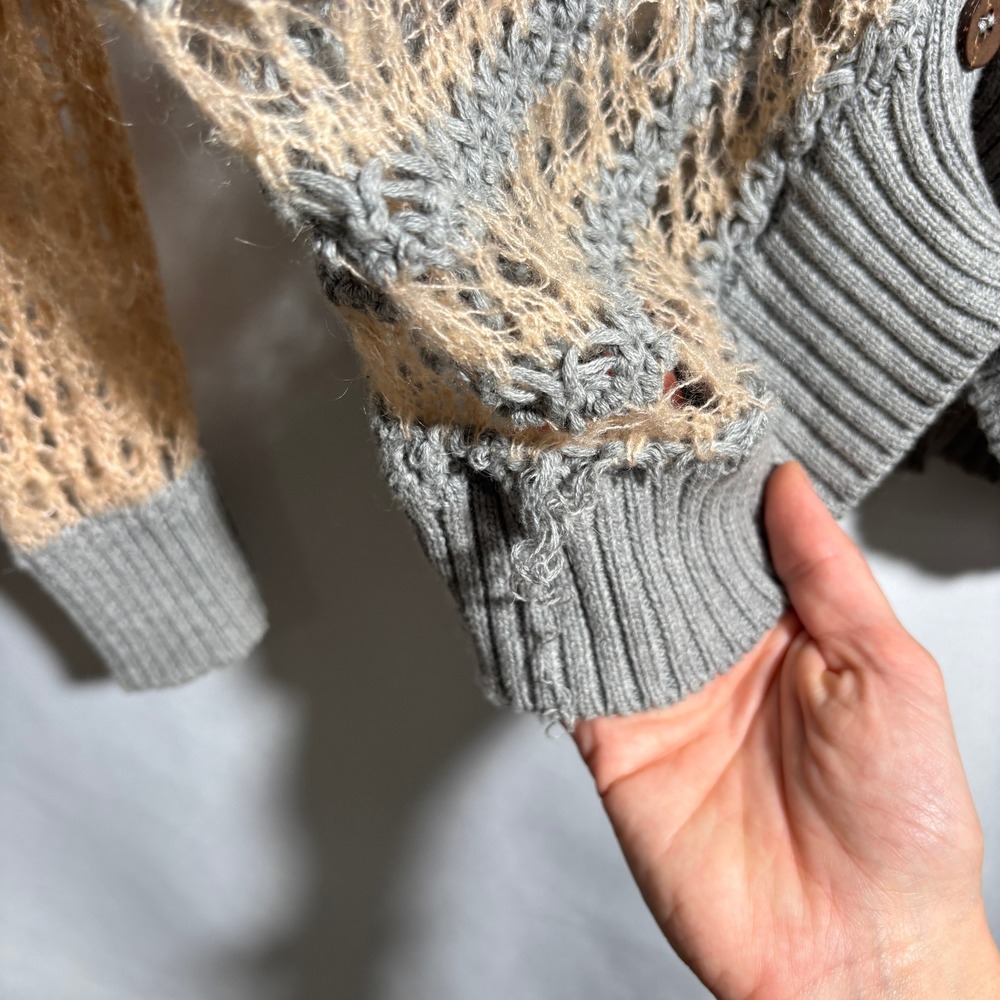 Chaser Open Knit Sweater Boho Layering Fairy Grunge Sweater Sheer Womens S - Picture 6 of 9